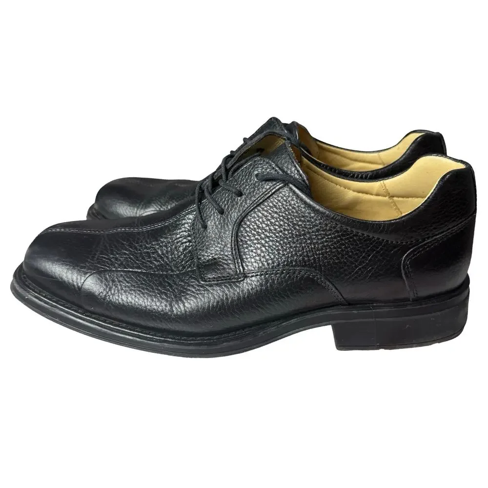 STUDIO BELVEDERE Black Leather Dress Shoes Oxfords Bay Bridge Pebble Lace 10.5 D
